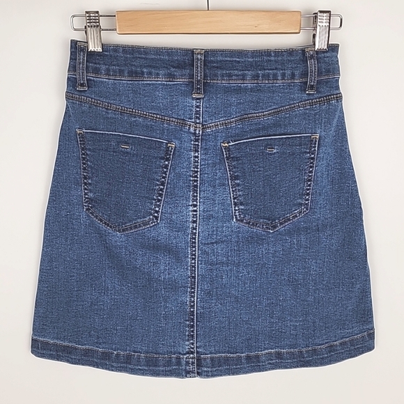 ⭐️3/ $30⭐️ Wax Jean Los Angeles California Blue Denim Jean Mini Skirt Size S - Picture 2 of 15